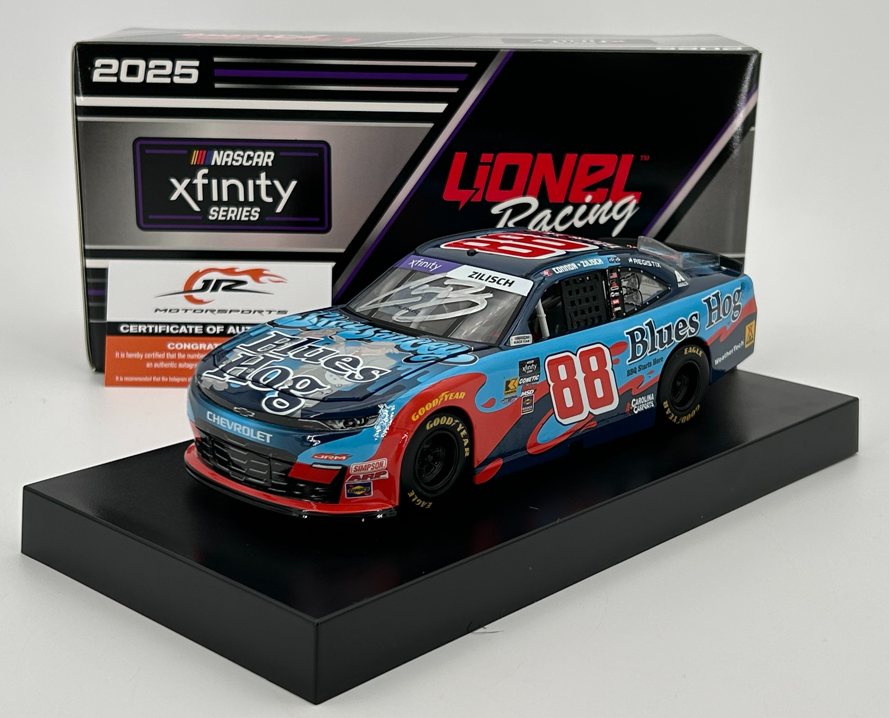 Connor Zilisch Autographed 2025 Blues Hog 1:24 Nascar Diecast