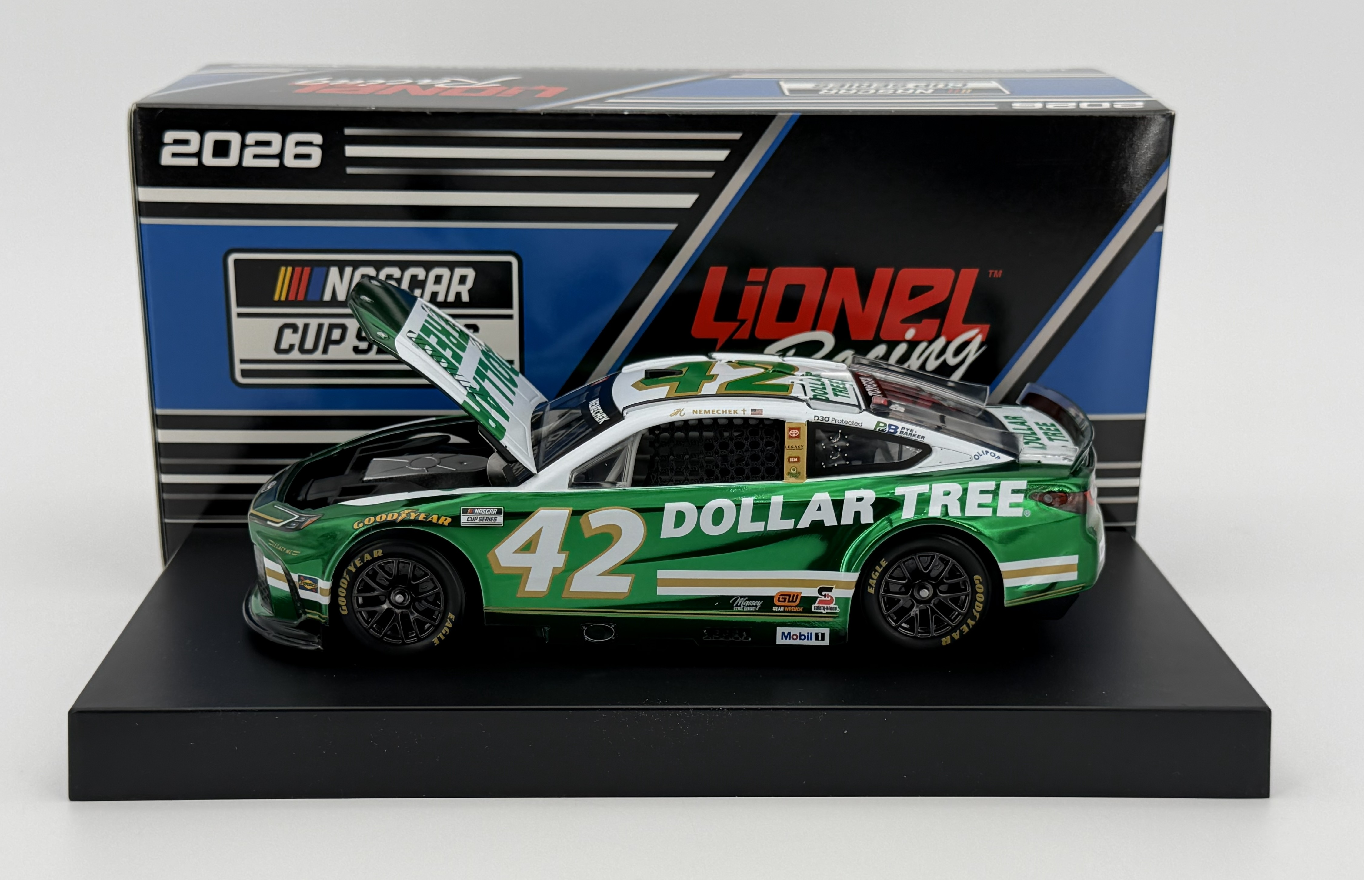 John Hunter Nemechek 2026 Dollar Tree 1:24 Color Chrome Nascar Diecast