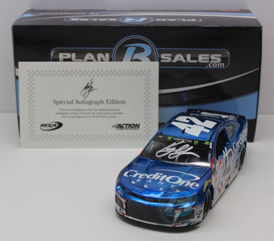 Kyle Larson Autographed 2018 Credit One Bank Stripe Chicagoland