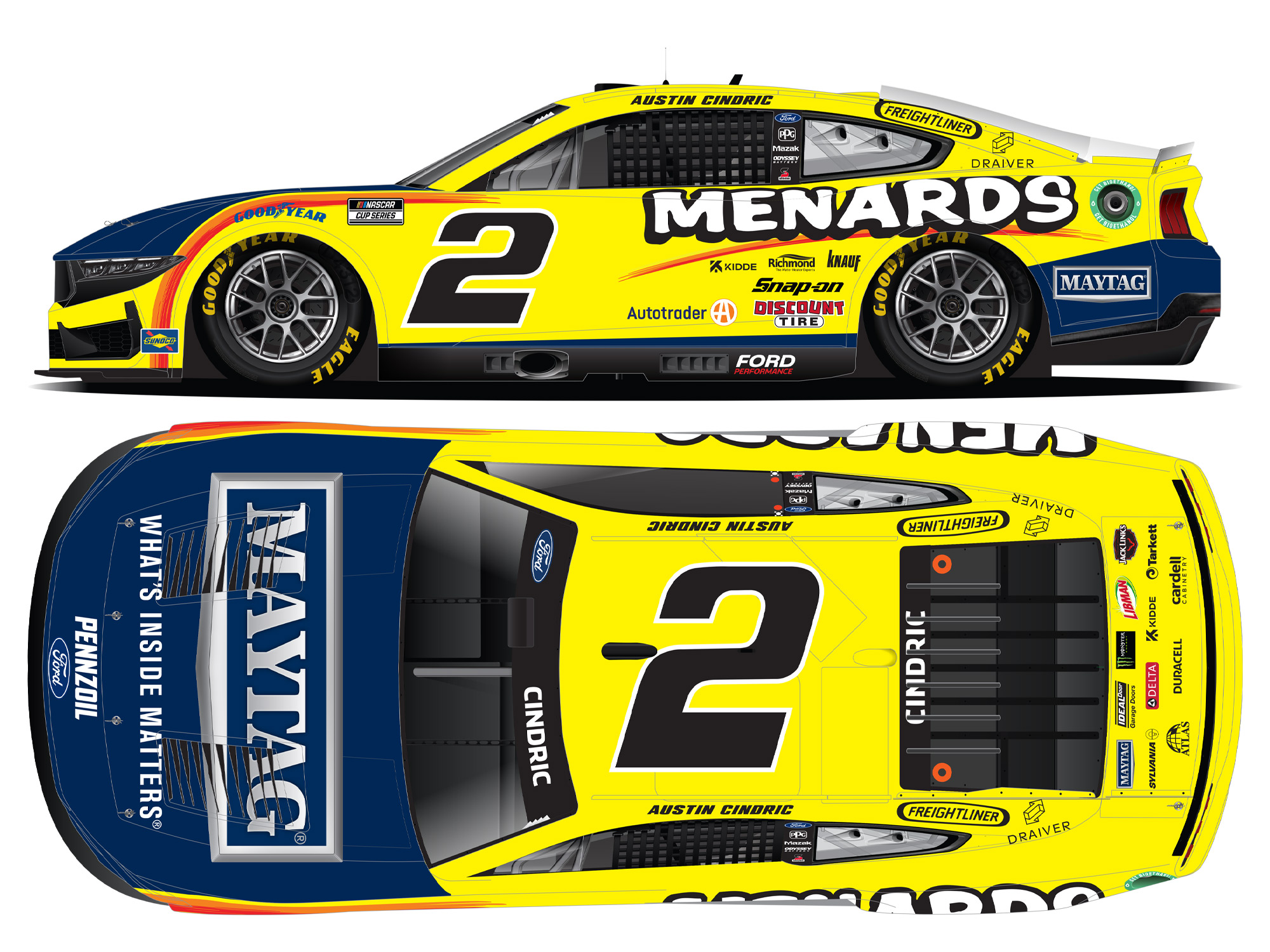 Austin Cindric 2025 Menards 1:64 Nascar Diecast