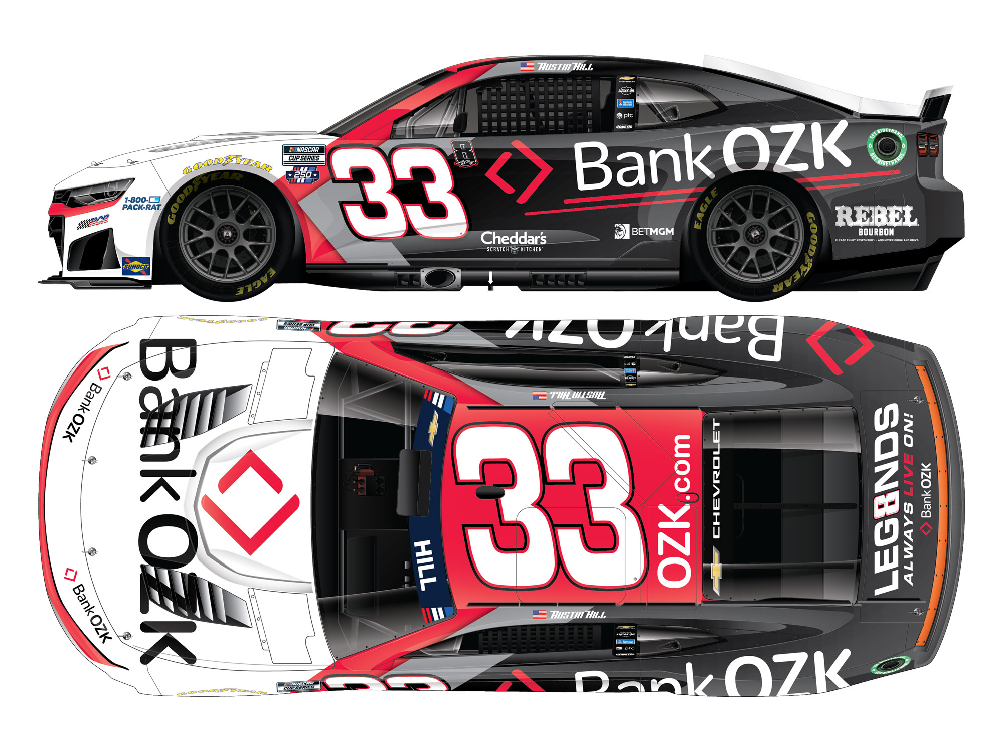 Austin Hill 2026 Bank OZK 1:64 Nascar Diecast
