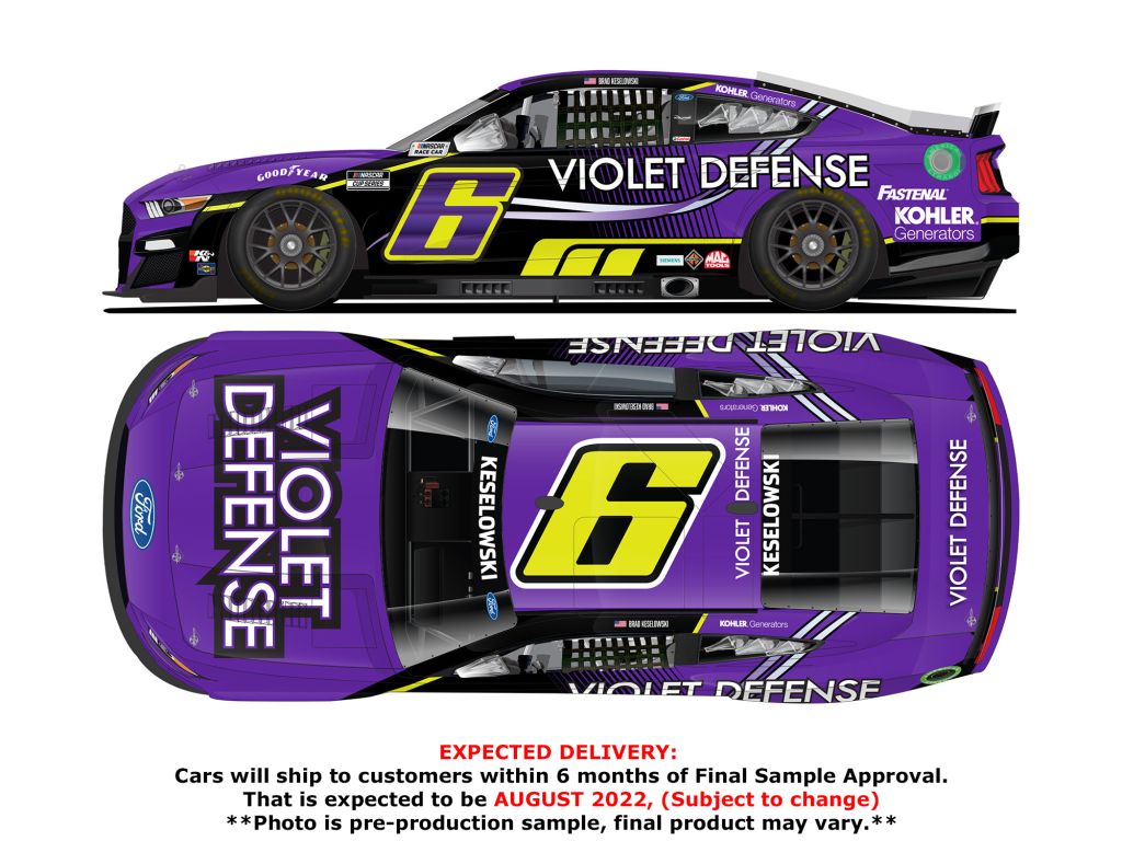 Brad Keselowski 2022 Violet Defense 1 24 Nascar Diecast