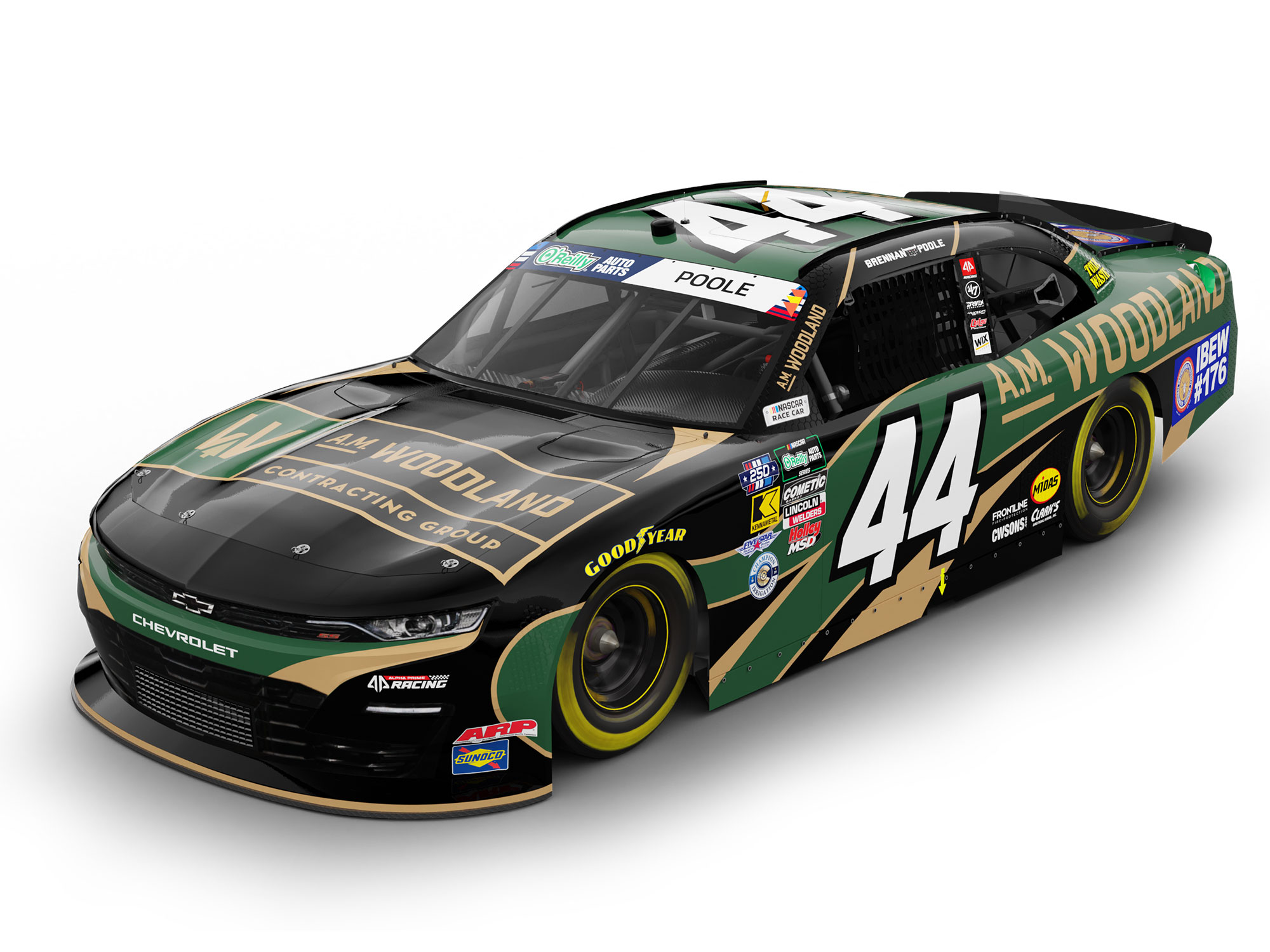 Brennan Poole 2026 A.M Wodland 1:64 Nascar Diecast - O'Reilly Auto