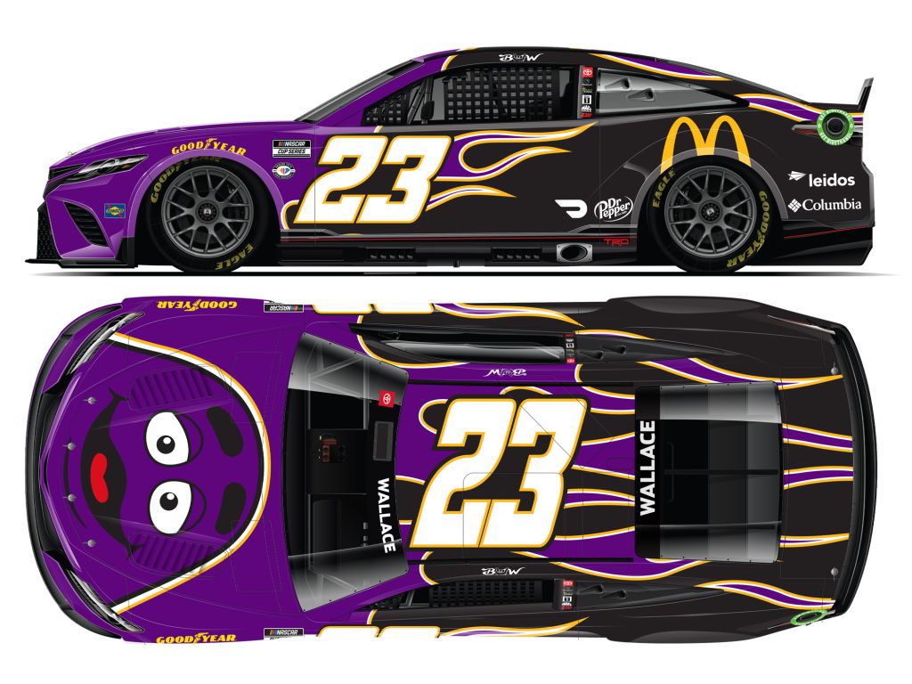Bubba Wallace 2023 McDonald's Grimace 1:24 Color Chrome Nascar Diecast