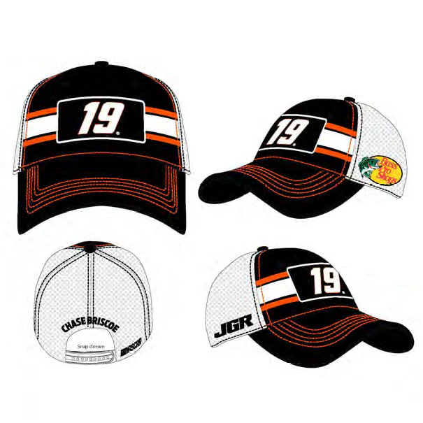 Chase Briscoe 2025 Striped #19 Mesh Hat Black/White