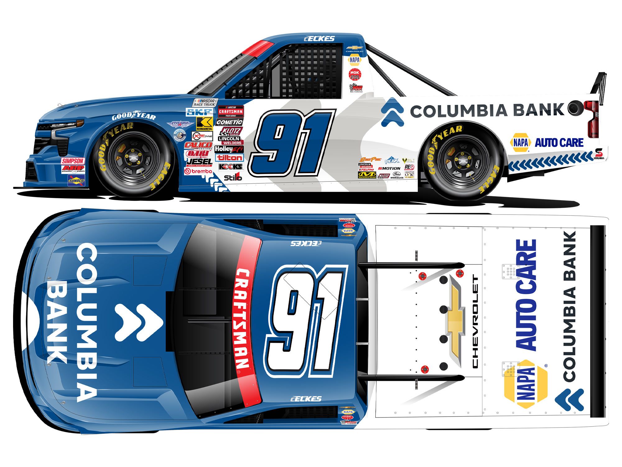 Christian Eckes 2026 Columbia Bank 1:24 Nascar Diecast - Truck Series