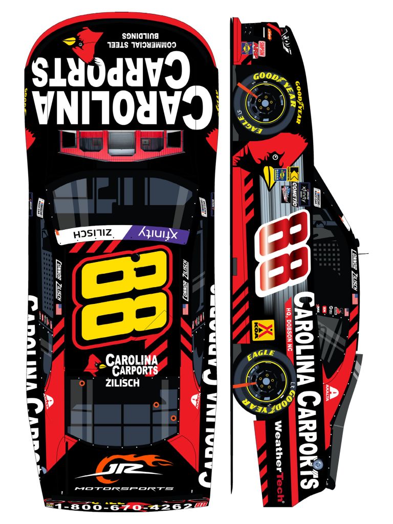 Connor Zilisch 2025 Carolina Carports 1:24 Color Chrome Nascar Diecast