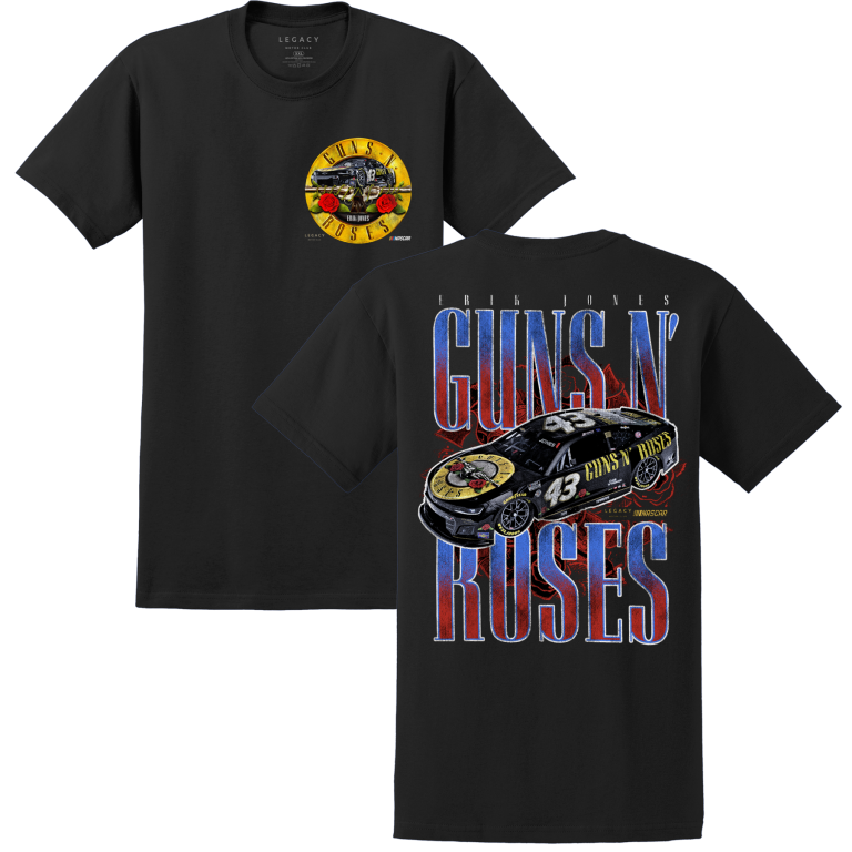Official Guns N' Roses T-Shirt – Rose Circle Paradise City Design, Unisex Black, Size XL