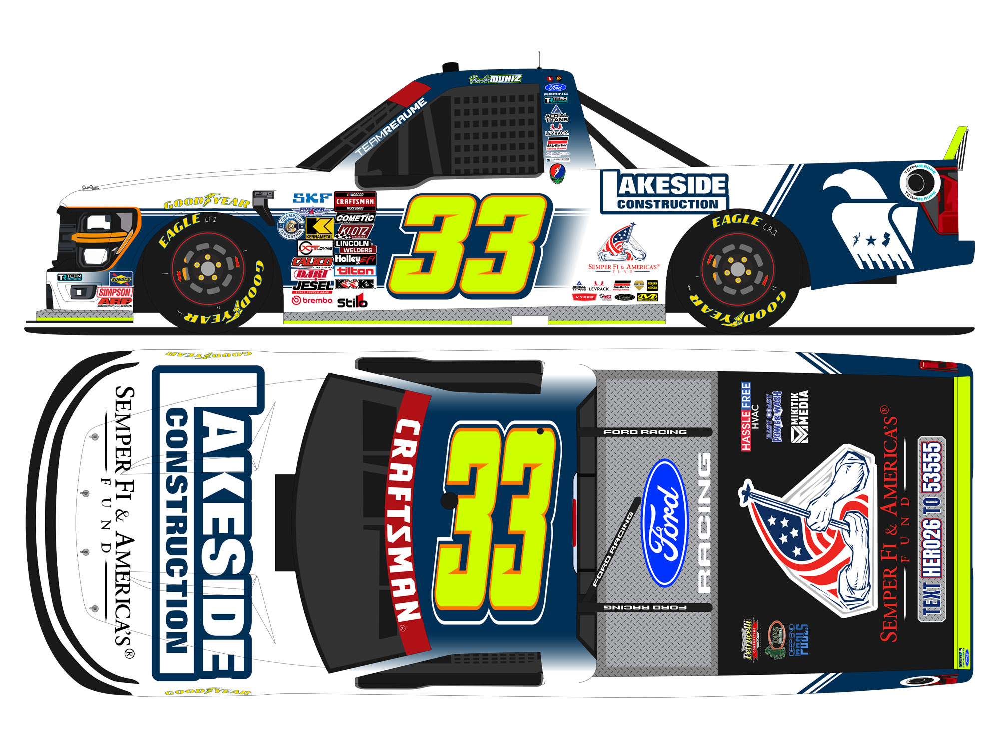Frankie Munz 2026 Lakeside Construction Truck Series 1:64 Nascar
