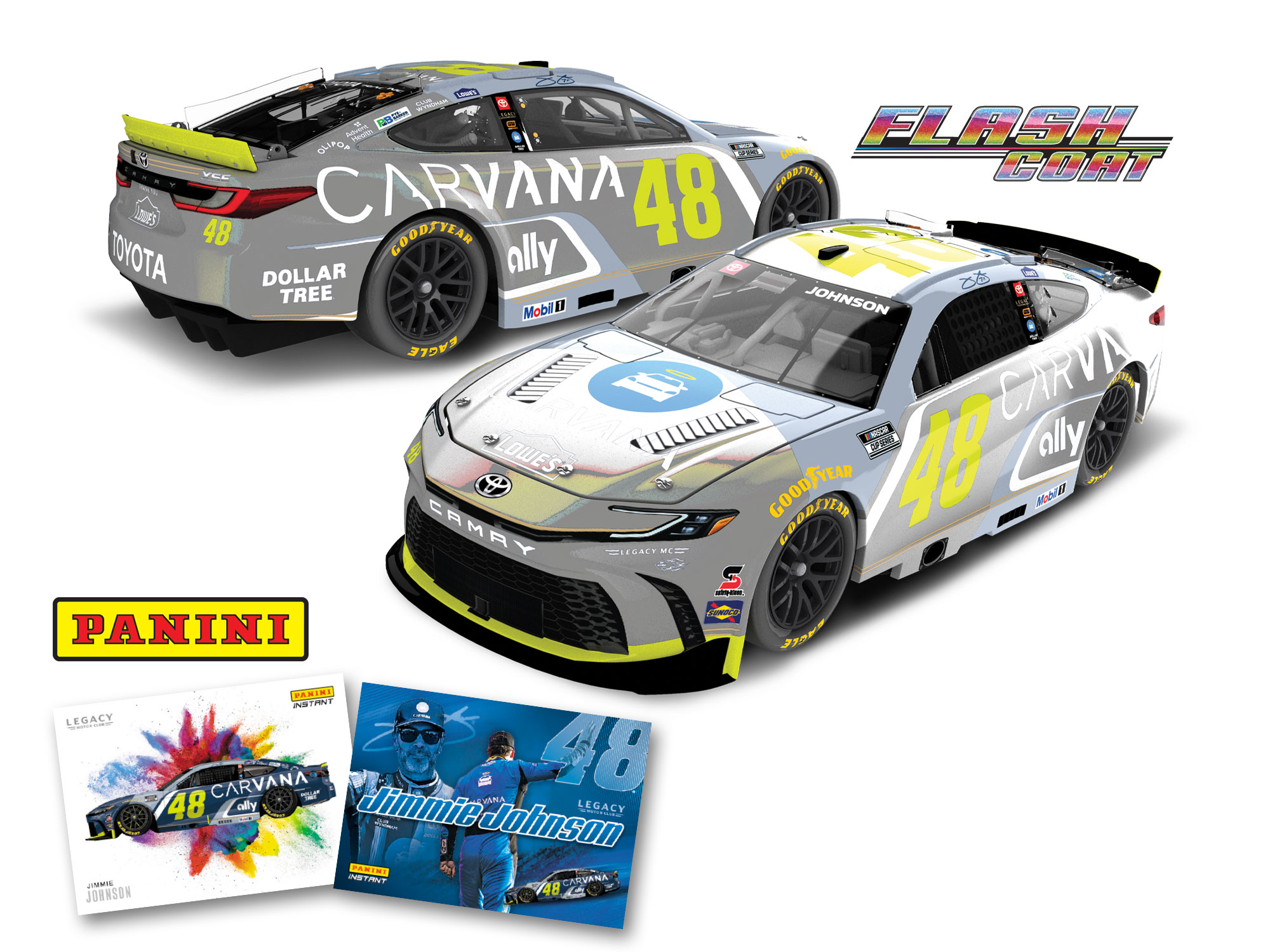 Jimmie Johnson 2027 Carvana / Lowe's 1:24 w/Panini Card FlashCoat