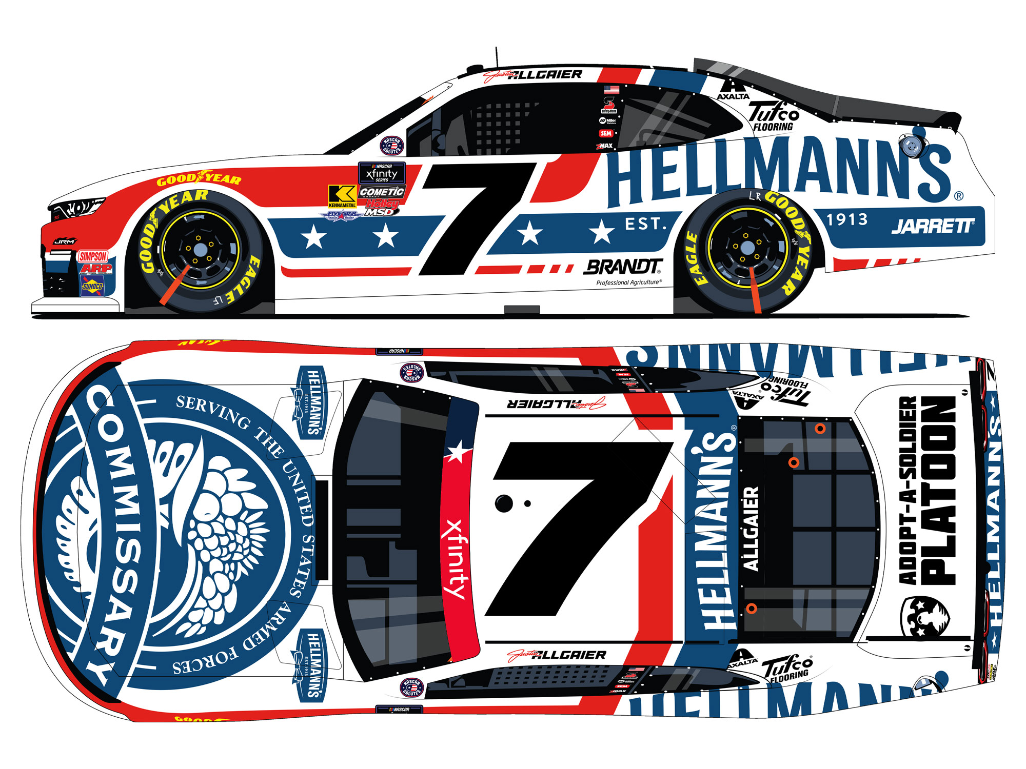 Justin Allgaier 2025 Defense Commissary Agency 1:64 Nascar Diecast