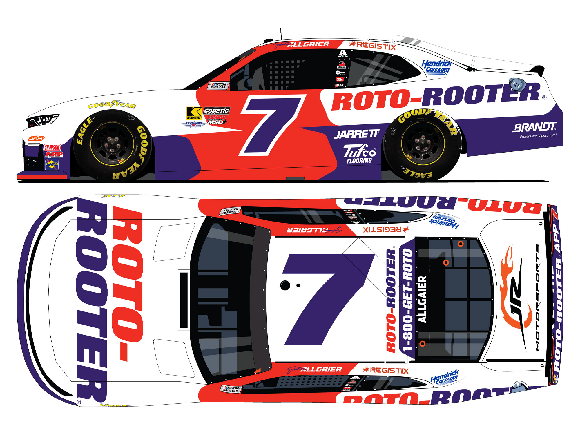 Justin Allgaier 2026 Roto-Rooter 1:64 Xfinity Diecast