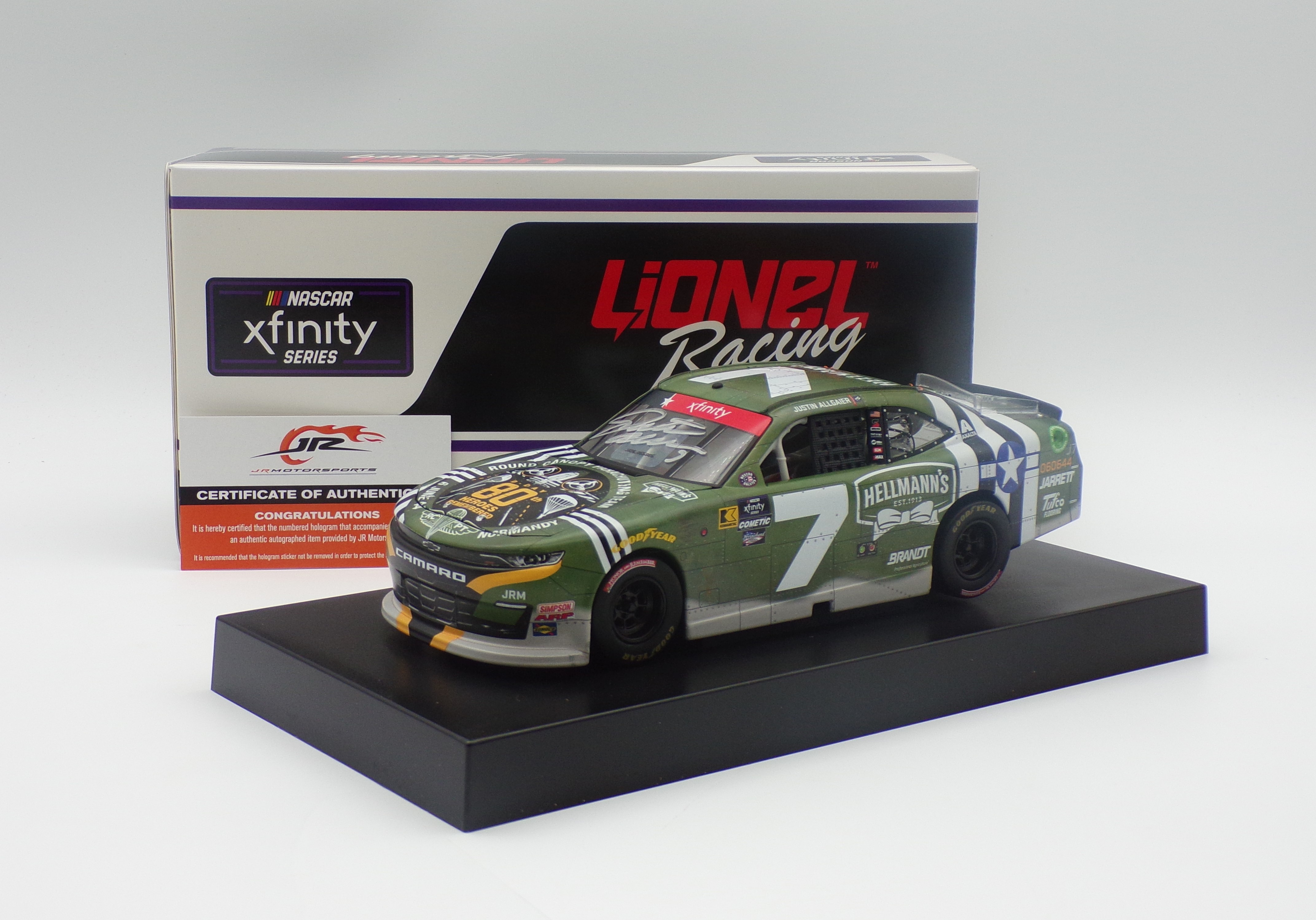 Justin Allgaier Autographed 2024 Hellmann's RCPT Salutes 1:24