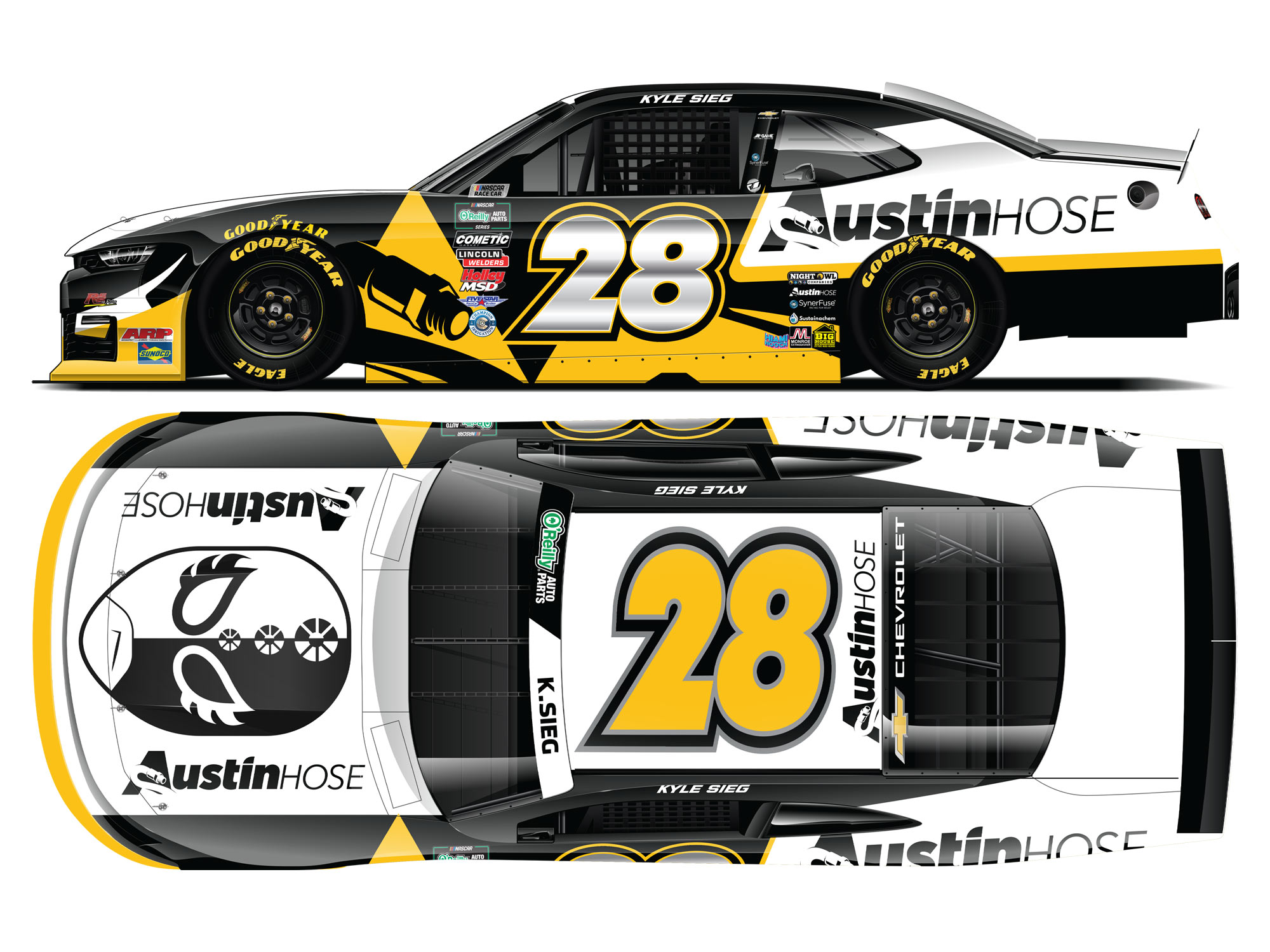 Kyle Sieg 2026 Austin Hose 1:64 Nascar Diecast