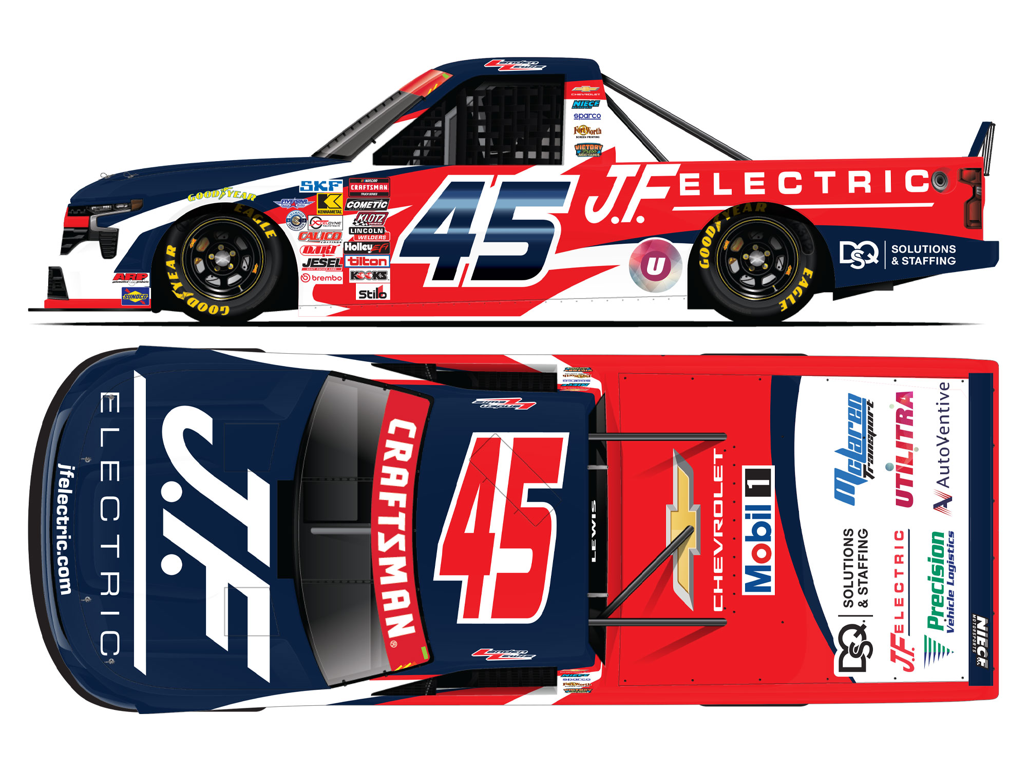 Landen Lewis 2026 J.F. Electric 1:24 Nascar Diecast