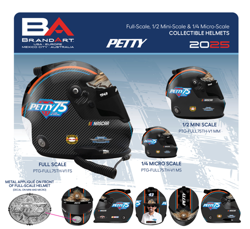 Petty 75th Tribute V1 Micro (1:4 Scale) Replica Helmet Petty 75th Tribute V1 Micro (1:4 Scale) Replica Helmet