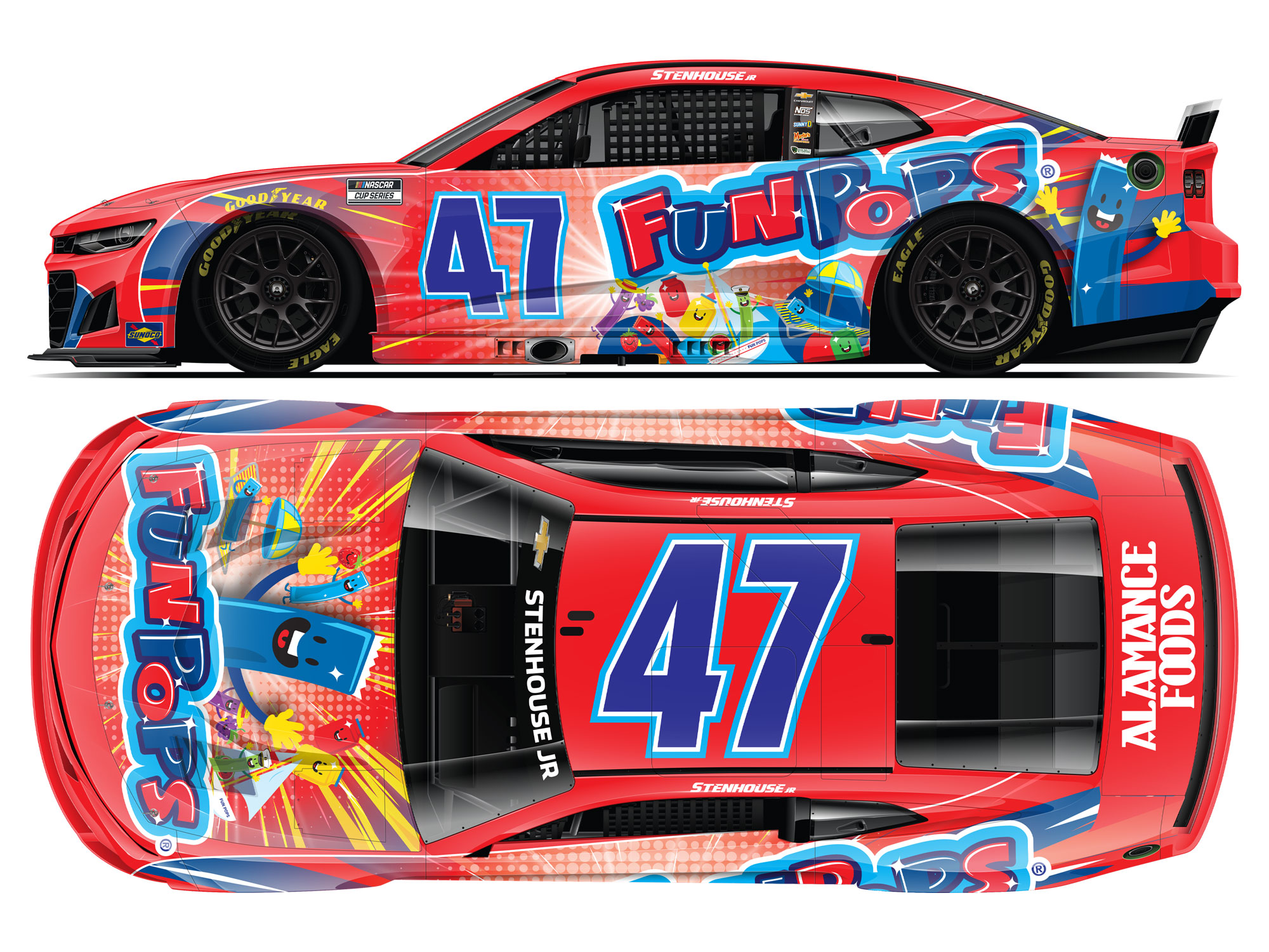 Ricky Stenhouse Jr. 2025 Fun Pops 1:24 Color Chrome Nascar Diecast