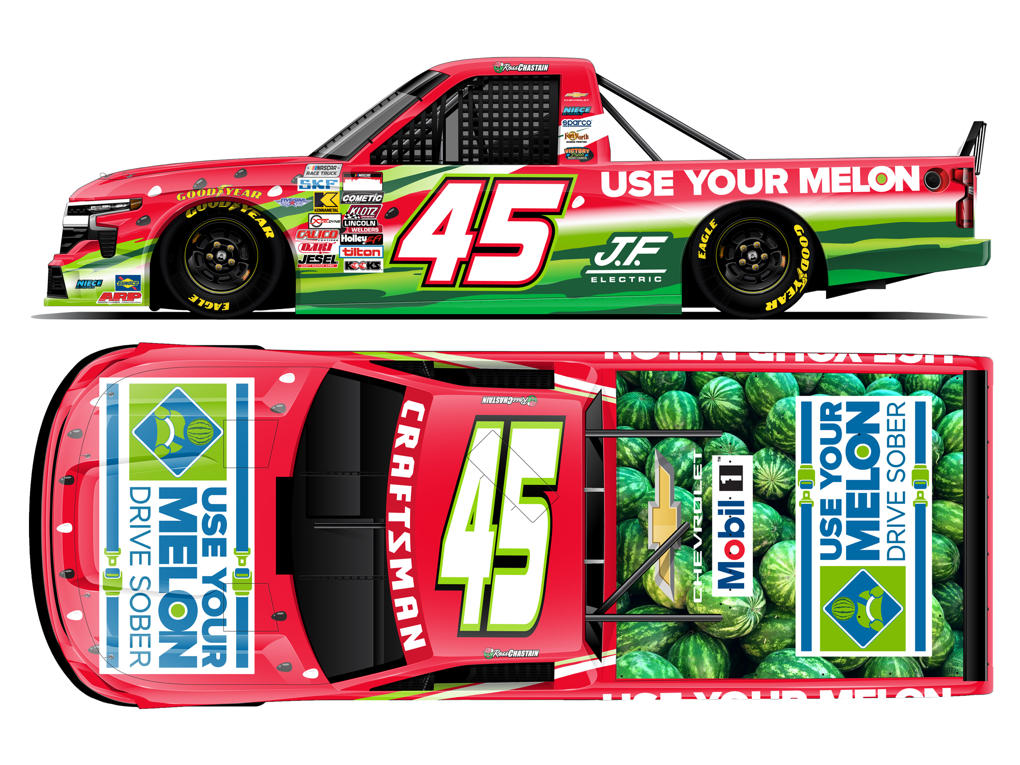 Ross Chastain 2026 Use Your Melon 1:64 Nascar Diecast - Truck Series