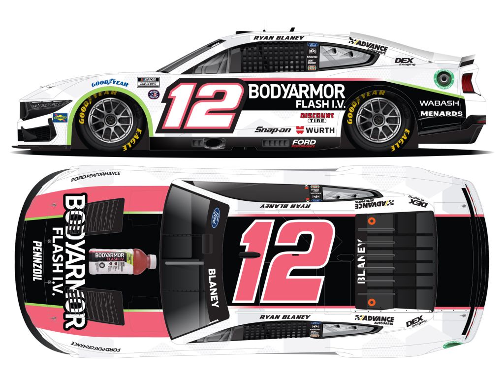 Ryan Blaney 2024 BODYARMOR Flash I.V. 1:24 Color Chrome Nascar Diecast