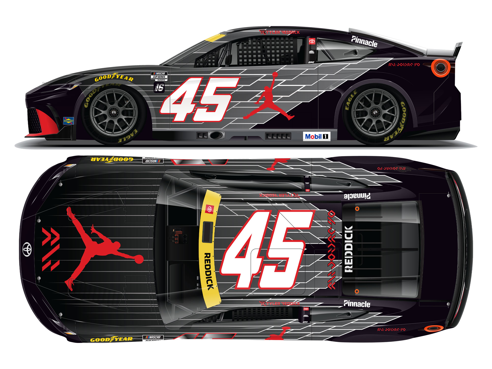 Tyler Reddick Autographed 2025 Jordan Brand AJ40 1:24 Nascar Diecast