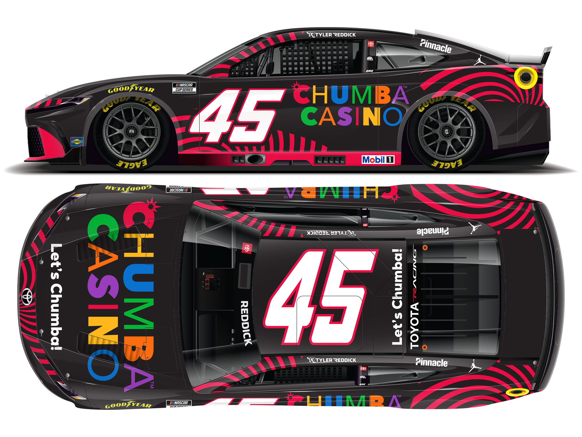 Tyler Reddick 2026 Chumba Casino 1:24 Color Chrome Nascar Diecast