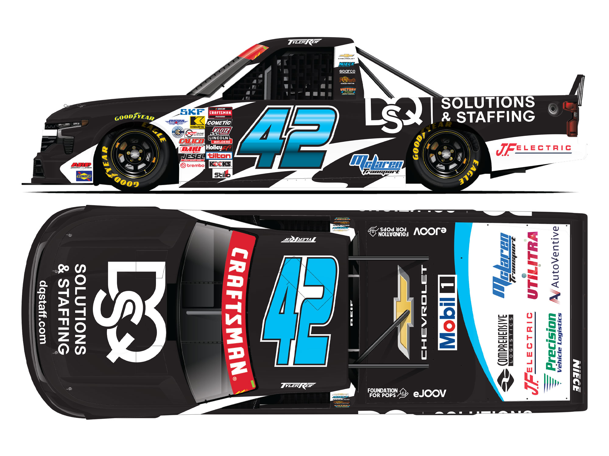 Tyler Reif 2026 DQS Solutions & Staffing 1:24 Nascar Diecast