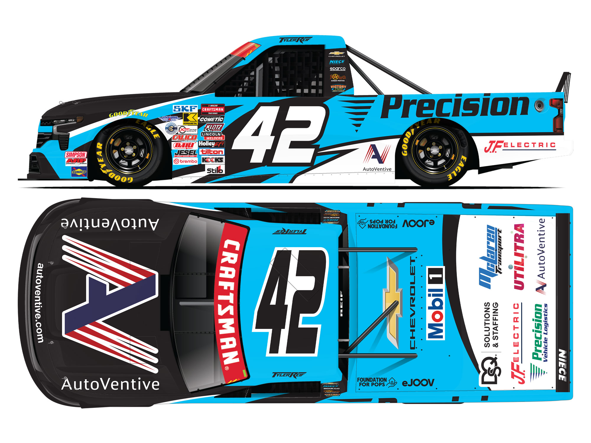 Tyler Reif 2026 Precision Vehicles Logistics 1:64 Nascar Diecast Tyler Reif 2026 Precision Vehicles Logistics 1:64 Nascar Diecast