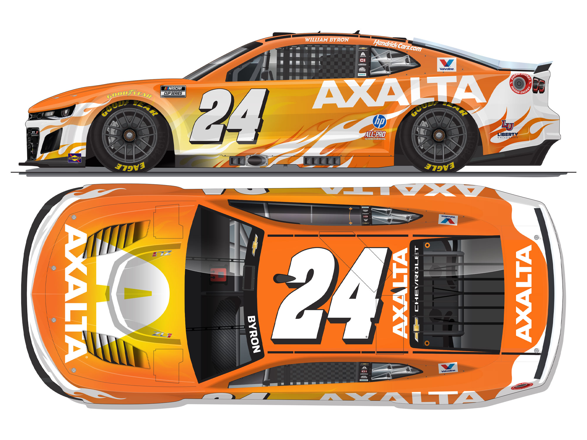 FXXX エイリアンヘッズ ワールド ガーディナルアルミ ビワマス William Byron 2026 Axalta Color of the Year 1:64 Nascar Diecast