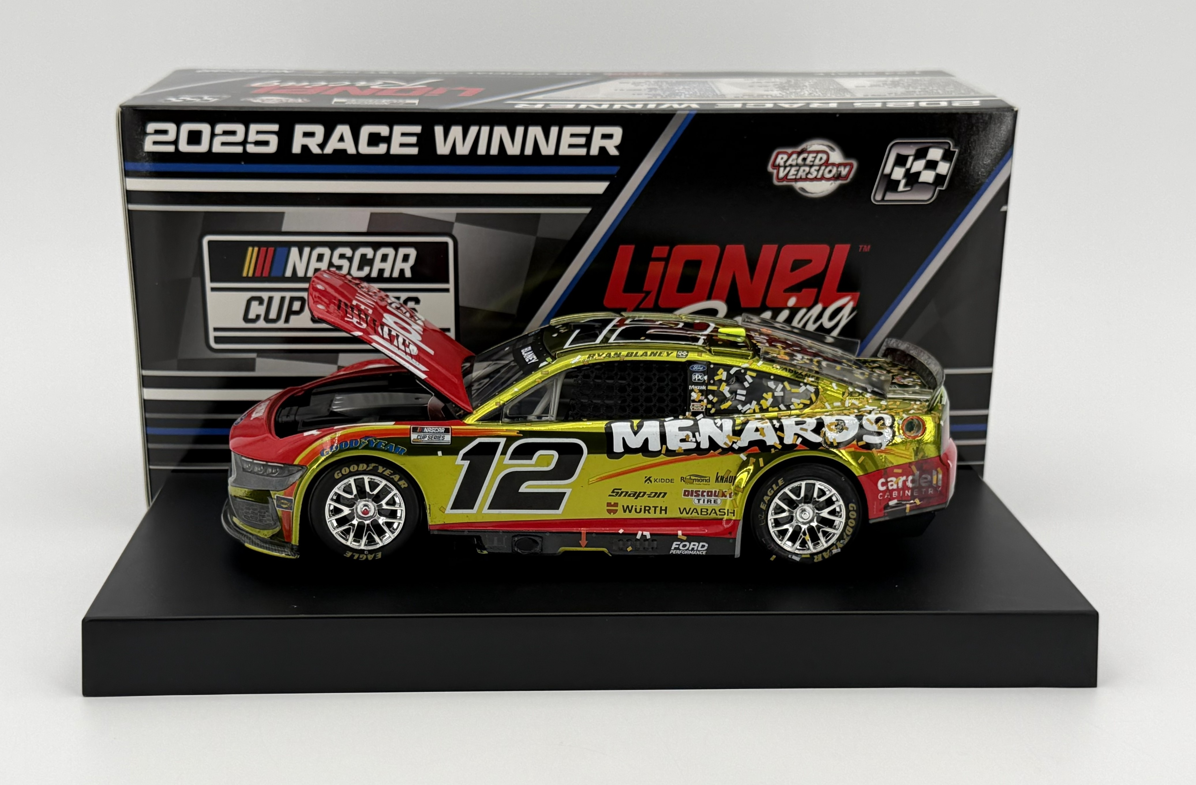 カーズ マテル race to win Ryan Blaney 2025 Menards/Cardell Nashville 6/1/25 Race Win 1:24