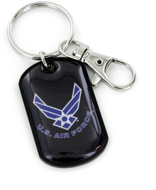 Dog Tag Keychain Set Novel Merk 2 Piece Air Force & American Flag Patriotic U.S 