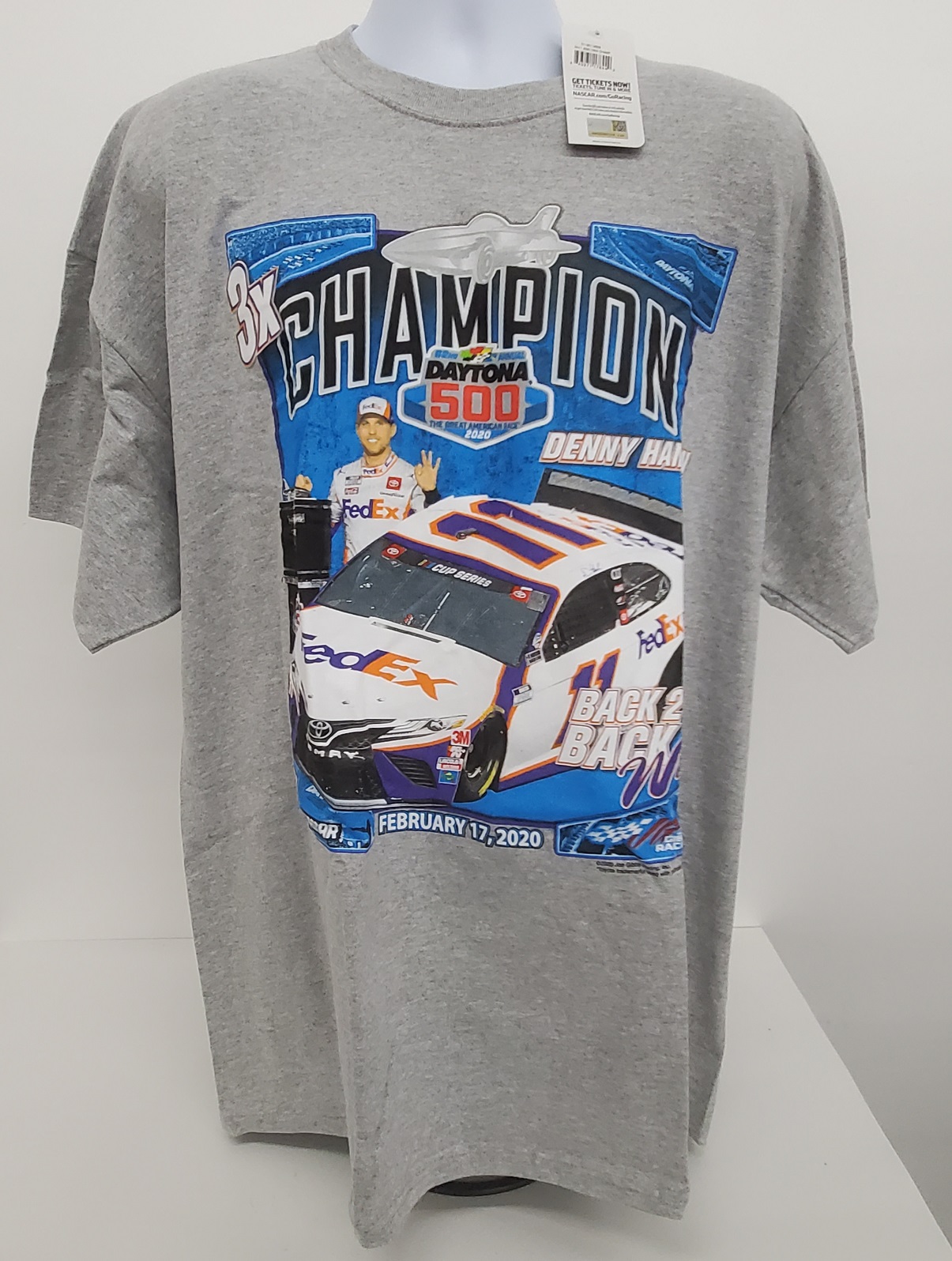 Denny Hamlin Daytona Win Grey Shirt