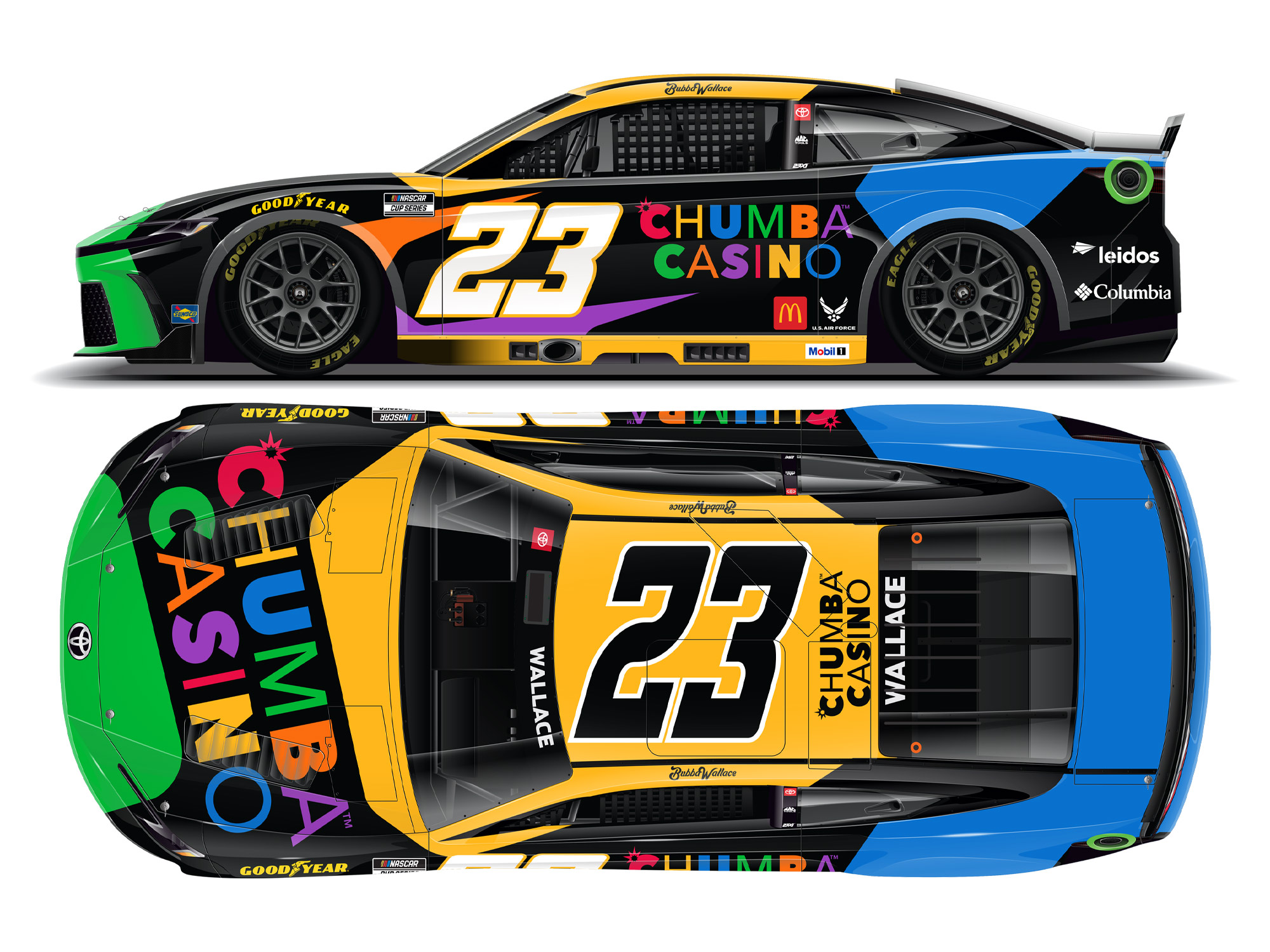 Bubba wallace 2025 chumba casino 1 24 nascar diecast