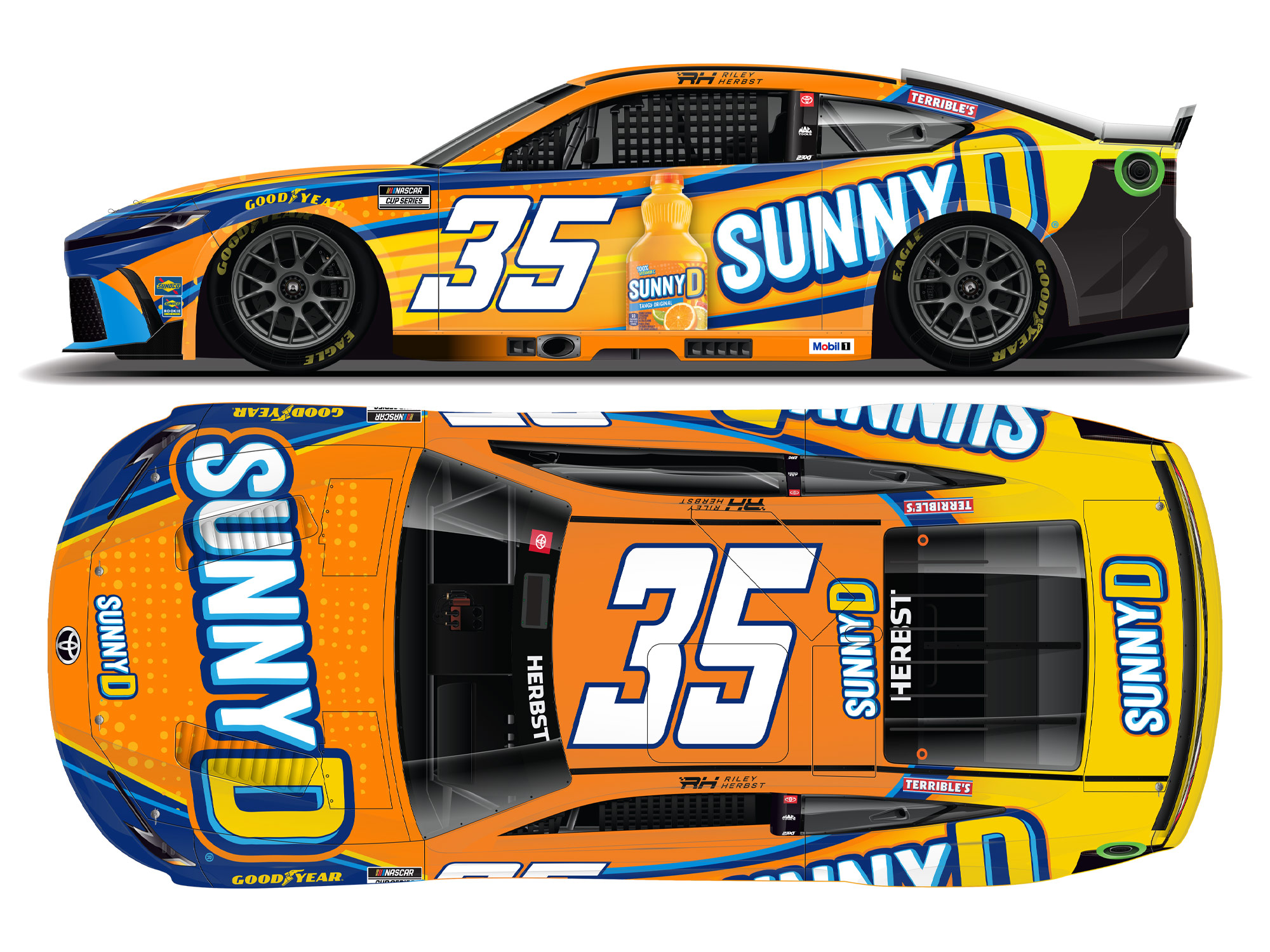 Riley Herbst 2025 SunnyD 1:64 Nascar Diecast