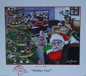 2001 Santa Claus " Holiday Fun " Sam Bass Remark Print With Santa Signature 19" X 22" 2001 Santa Claus " Holiday Fun " Sam Bass Remark Print With Santa Signature 19" X 22"