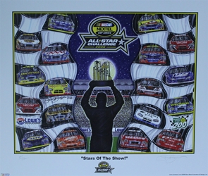 2006 Nextel Cup All-Star Challenge " Stars Of The Show " Numbered Sam Bass Print 19" X 26" 2006 Nextel Cup All-Star Challenge " Starts Of The Show " Numbered Sam Bass Print 19" X 26"