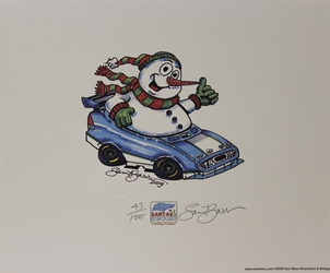 2009 Snowman #1 Numbered and Autographed by Sam Bass Print 14 " X 11" 2009 Snowman #1 Numbered and Autographed by Sam Bass Print 14 " X 11"