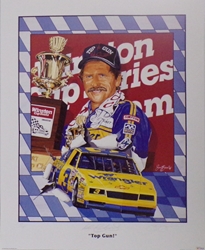 Autographed Dale Earnhardt 1999  "Top Gun" Numbered Sam Bass 23" X 28" Print Sam Bass, Intimidator, Earnhardt Sr., 1987, Monster Energy Cup Series, Winston Cup,Poster, The Count of Monte Carlo, Chanpion, Ralph