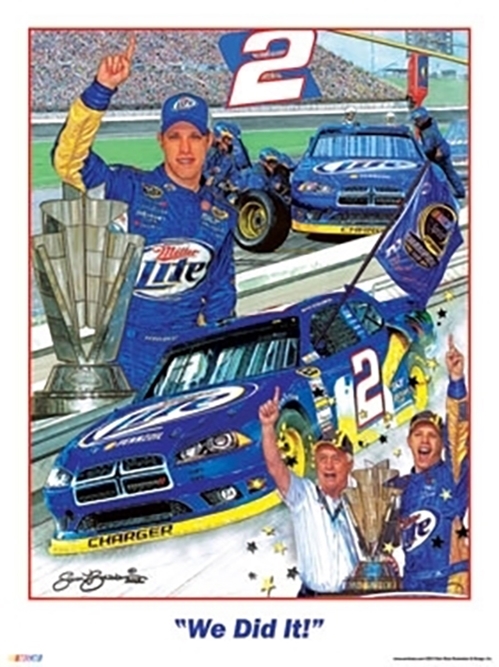 NASCAR Brad Keselowski SIGNED 2016 Promo Poster Autographed 