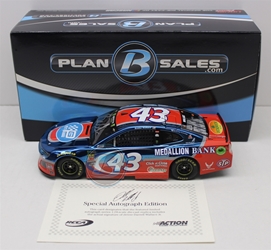 Bubba Wallace Autographed 2018 Pettys Garage / Medallion Bank 1:24 Color Chrome Nascar Diecast Bubba Wallace Nascar Diecast,2018 Nascar Diecast,1:24 Scale Diecast, pre order diecast, 2018 Richard Petty Motorsports