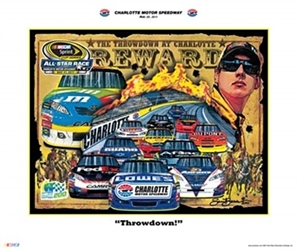 Charlotte Motor Speedway Nextel All-Star 2010 "Throwdown!" Sam Bass Poster 18" X 21.5" Sam Bas Poster