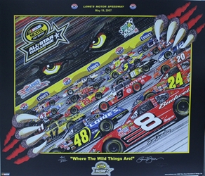 Charlotte Motorspeedway Nextel All-Star 2007 "Where The Wild Things Are!" Sam Bass Numbered Print 22" X 26.5" Charlotte Motorspeedway Nextel All-Star 2007 "Where The Wild Things Are!" Sam Bass Print 22" X 26.5"