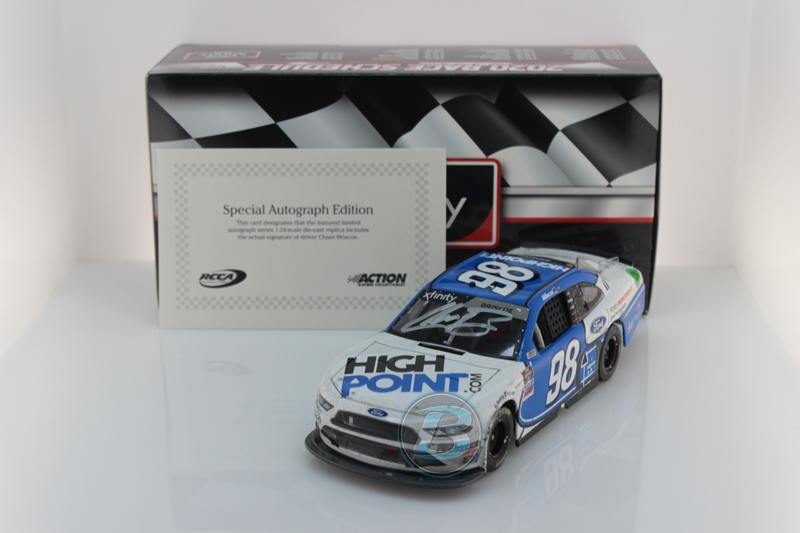 Chase Briscoe Autographed 2020 Highpoint/Ford Performance Racing School Darlington 5/21 Race Win 1:24 Nascar Diecast 