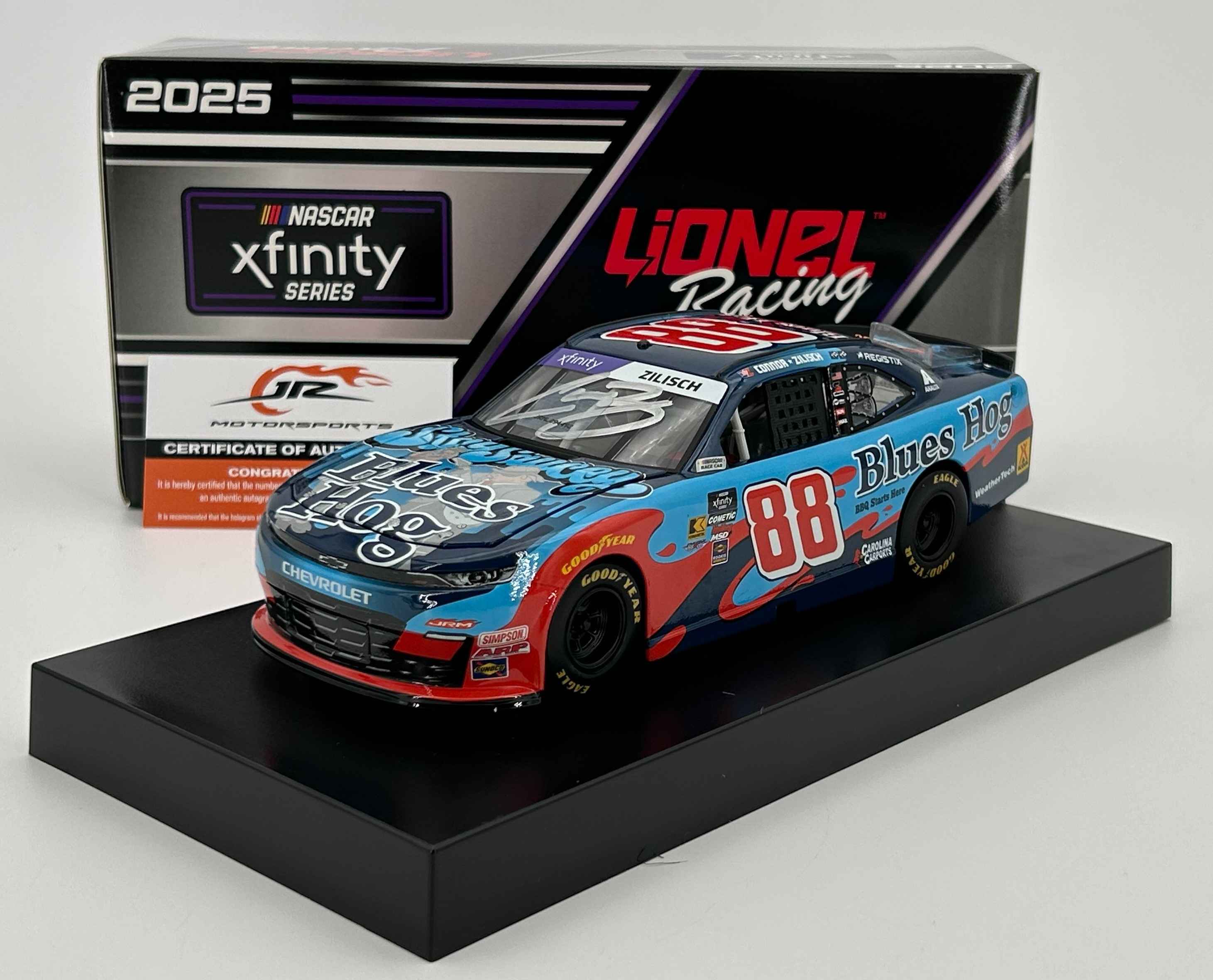 Connor Zilisch Autographed 2025 Blues Hog 1:24 Nascar Diecast