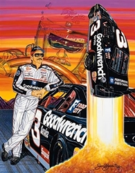 Dale Earnhardt 1997 "Man On A Mission!" Sam Bass Poster 27" X 21" Sam Bas Poster
