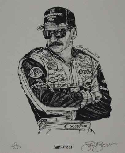 Dale Earnhardt 1998 Portrait Numbered and Autographed by Sam Bass ...