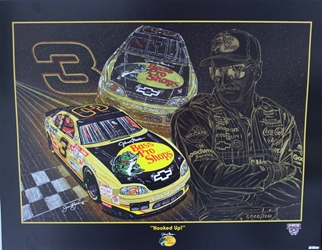 Dale Earnhardt 1998 "Hooked Up" Original Sam Bass 23" X 30" Print Sam Bass, Intimidator, Earnhardt Sr., 1987, Monster Energy Cup Series, Winston Cup,Poster, The Count of Monte Carlo, Chanpion, Dale Earnhardt 1998 "Hooked Up" Original Sam Bass 23" X 30" Print