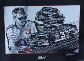 Dale Earnhardt 2000 "E2K" Numbered Sam Bass 21" X 29" Print Sam Bass, Intimidator, Earnhardt Sr., 1987, Monster Energy Cup Series, Winston Cup,Poster, The Count of Monte Carlo, Chanpion, Ralph, Dale Earnhardt 2000 "E2K" Numbered Sam Bass 21" X 29" Print