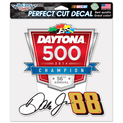 Dale Earnhardt Jr 2014 Daytona 500 Winner 8X8 Perfect Cut Decal Dale Jr Daytona 500, jr daytona, nascar diecast, diecast collectibles, nascar collectibles, nascar apparel, diecast cars, die-cast, racing collectibles, nascar die cast, lionel nascar, lionel diecast, action diecast, university of racing diecast, nhra diecast, nhra die cast, racing collectibles, historical diecast, nascar hat, nascar jacket, nascar shirt