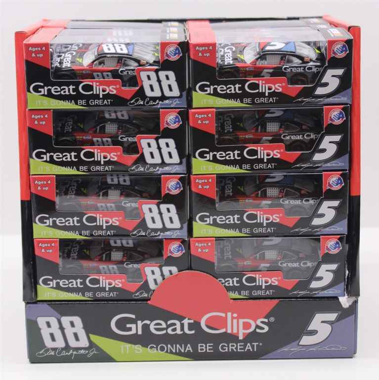 Dale Earnhardt Jr & Kasey Kahne 2013 Great Clips 2 Car Set Display