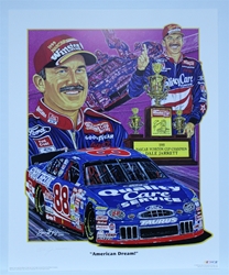 Dale Jarrett "American Dream" Numbered Sam Bass 28" X 23" Print Sam Bass, Dale Jarrett, Quality Care Service, Monster Energy Cup Series, Winston Cup, Poster